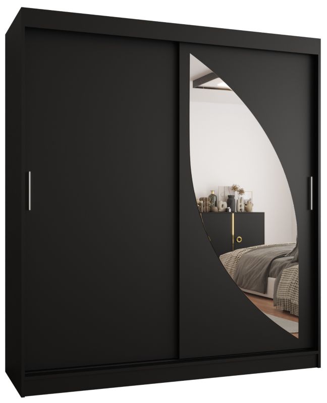 Szafa przesuwna Gardroba Abiks MILO 180 czarny mat 1 szt.