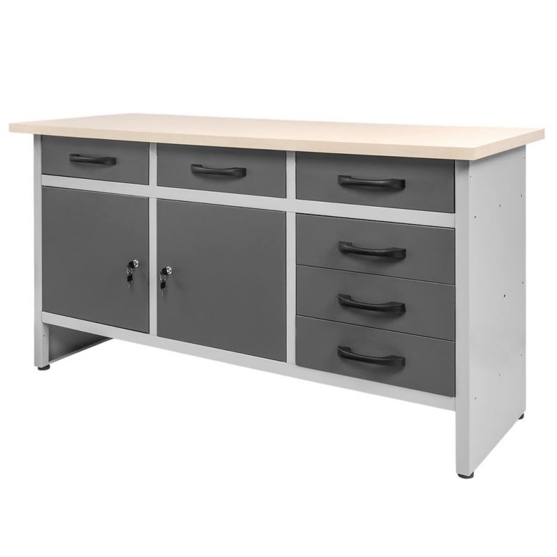Stół warsztatowy HANDYMAN Mega-M 160x60x85cm Z 2 szafkami i 6 szufladami 1szt.