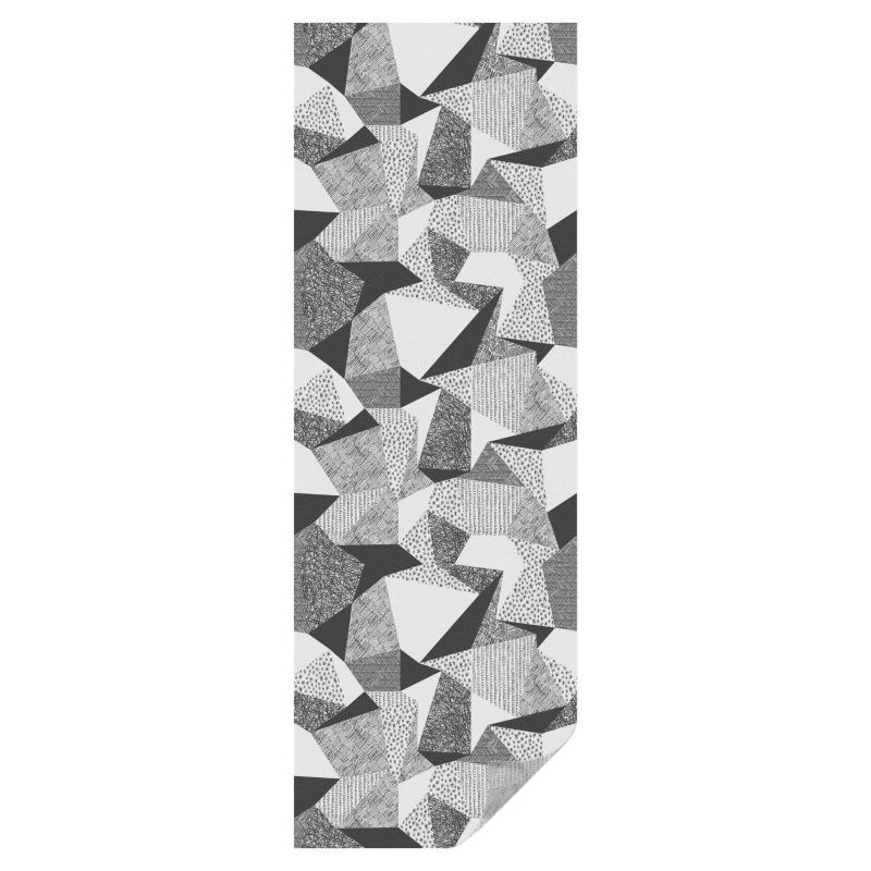 Naklejka na okno witraż Tulup 50x146 cm Efekt Mrożonego Szkła Geometryczne trójkąty linie kropki szarość 1 rol.