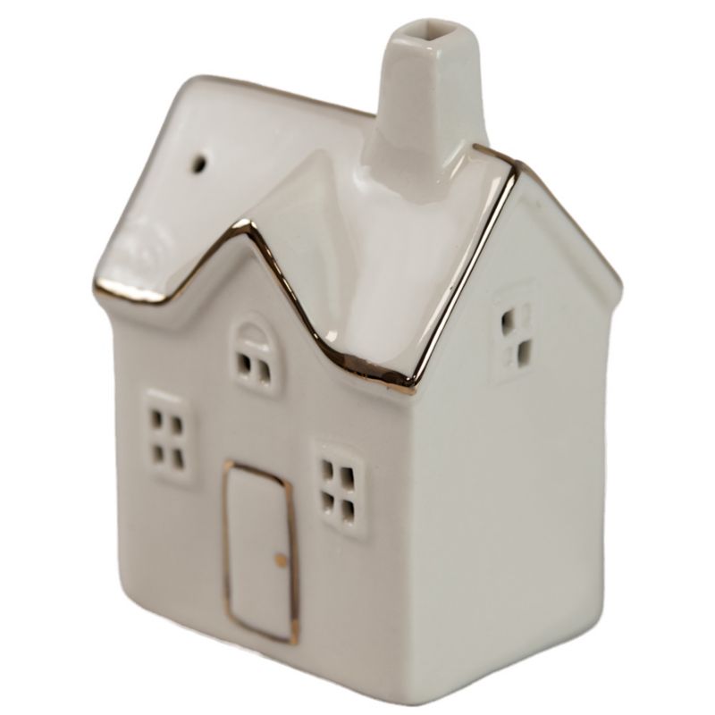 Domek EDANTI Porcelanowy Na Parapet 12,5 cm LED Na Baterie Boże Narodzenie 1 szt.