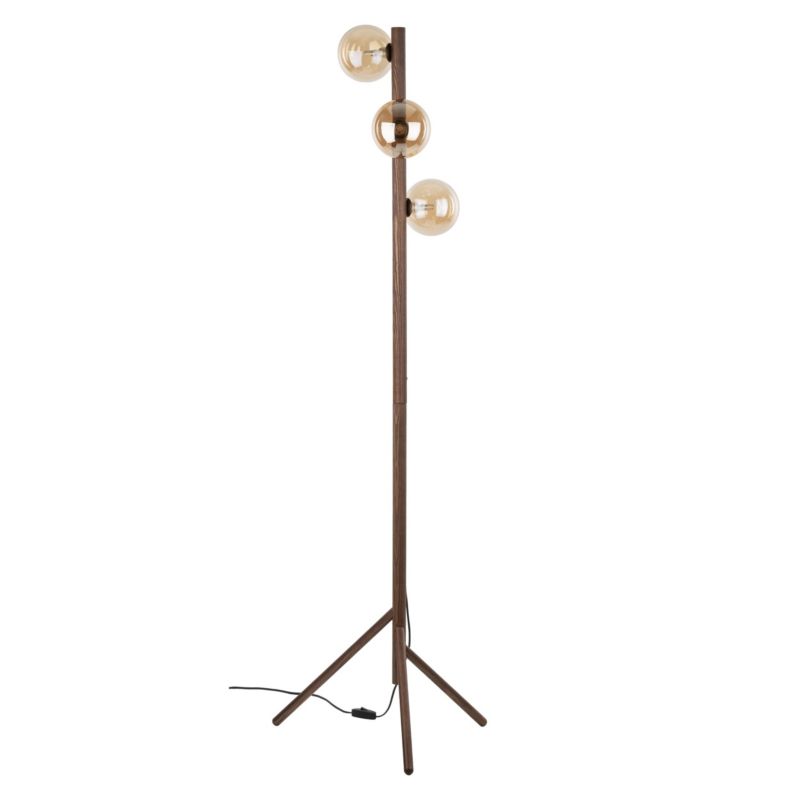 Lampa Podłogowa Tk-Lighting Estera Wood Orzech Bursztyn 3Xg9 - 1szt.