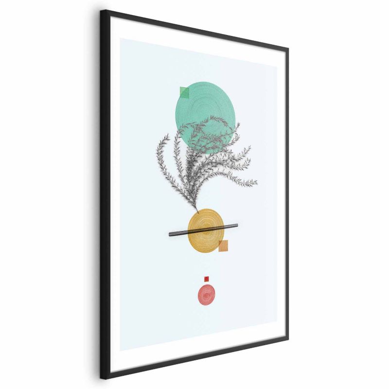 Plakat Artgeist Roślinna kompozycja 60x90 cm z ramą czarną 1 szt