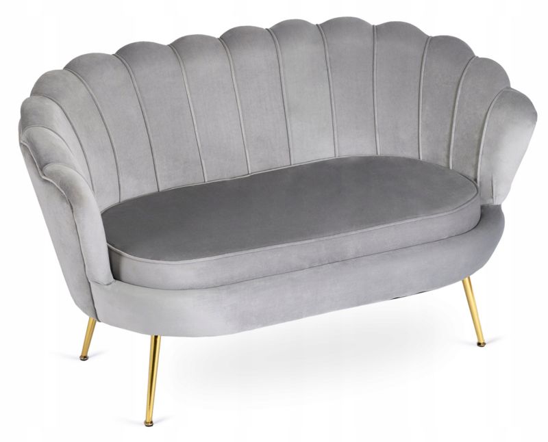 Sofa Mebel Elite ZENDAYA Dwuosobowa Fotel Wypoczynkowy Glamour Szary 1 szt