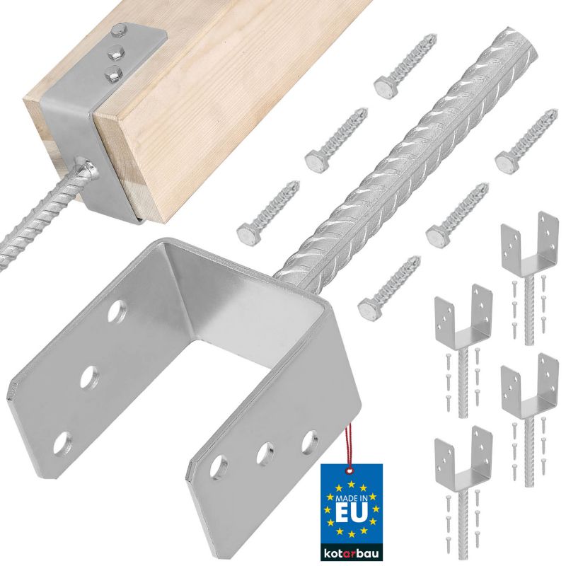 Podstawa słupa KOTARBAU z prętem do wmurowania 90 mm 4 szt.