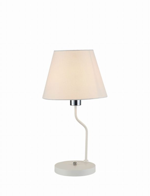 Lampka stołowa Candellux York biała 1 x E14 x 60W IP20 wym: 44 x 25 x 25 cm tkanina - 1 szt.