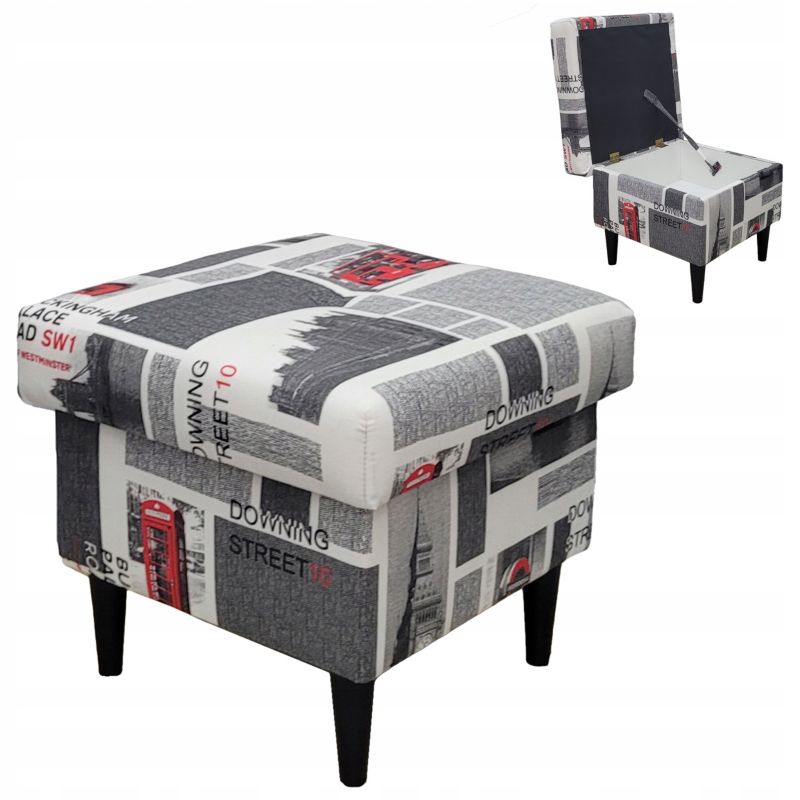 Pufa do salonu podnóżek z pojemnikiem Family Meble ARI gazeta 1szt