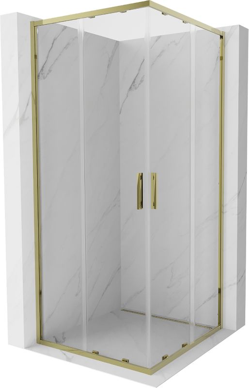 Kabina prysznicowa Mexen Exo kwadratowa rozsuwana 80 x 80 cm transparent złota 1 szt.