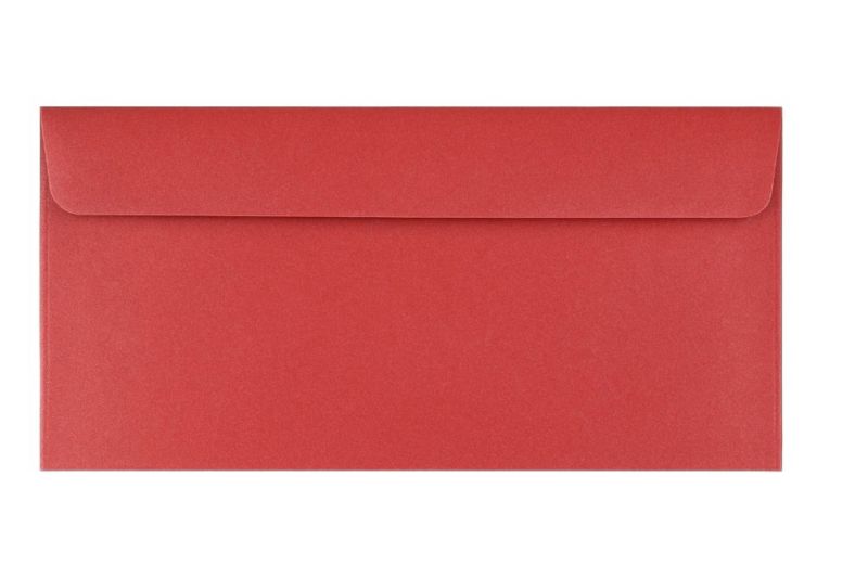 Koperty Ozdobne Neopak DL HK Perłowy Czerwony 120g - Koperty Perłowe 50 szt.