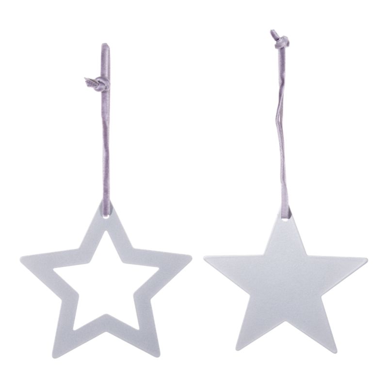 Gwiazdki metalowe 2 sztuki srebrne