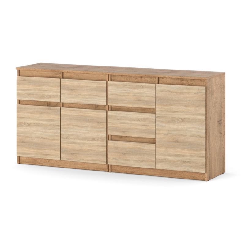 Komoda Hurtownia-Mebli Szuflady 5 Agnolia Mini 160cm Dąb Wotan Dąb Sonoma 160x35x75 cm 1szt.