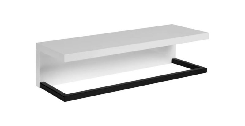 Półka łazienkowa z relingiem KROFAM LOV 40 cm biały połysk 1 szt.