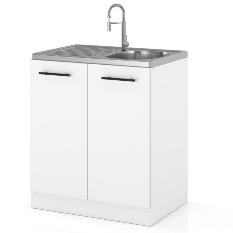 Szafka Kuchenna Hurtownia-Mebli Stojąca Pod zlewozmywak DZ60 sPremium 60cm Biały Mat Biały Mat 60x52x82.2 cm 1szt.