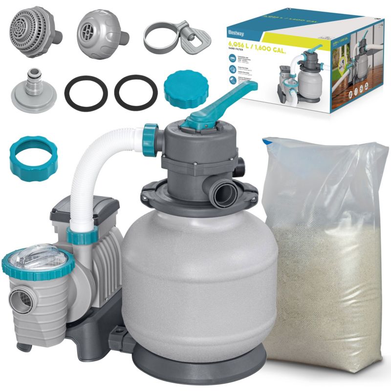 Pompa piaskowa do basenu Bestway filtr 6056 l/h + piasek 25kg 58497 1szt.