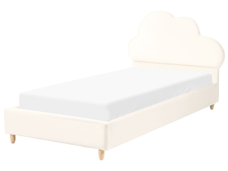 Łóżko dziecięce Chmurka Welur Bellevue 90 x 200 cm Jasnobeżowy 1 szt.