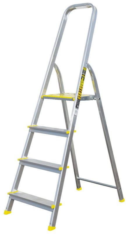 Drabina aluminiowa 4-stopniowa 120kg Bayersystem BS-DA4 domowa 1 szt.