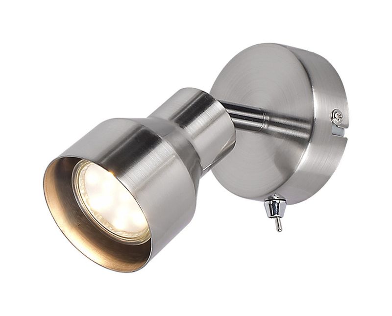 Kinkiet ścienny Rabalux Blake chrom satyna z włącznikiem do sypialni 1 x GU10 x 50W IP20 wym: 13 x 8,5 x 9 cm - 1 szt.