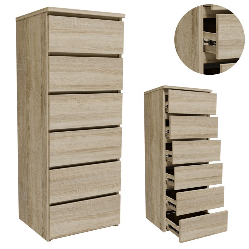 Komoda Matkam CL6406SON szafka 6 szuflad dąb sonoma 1 szt.