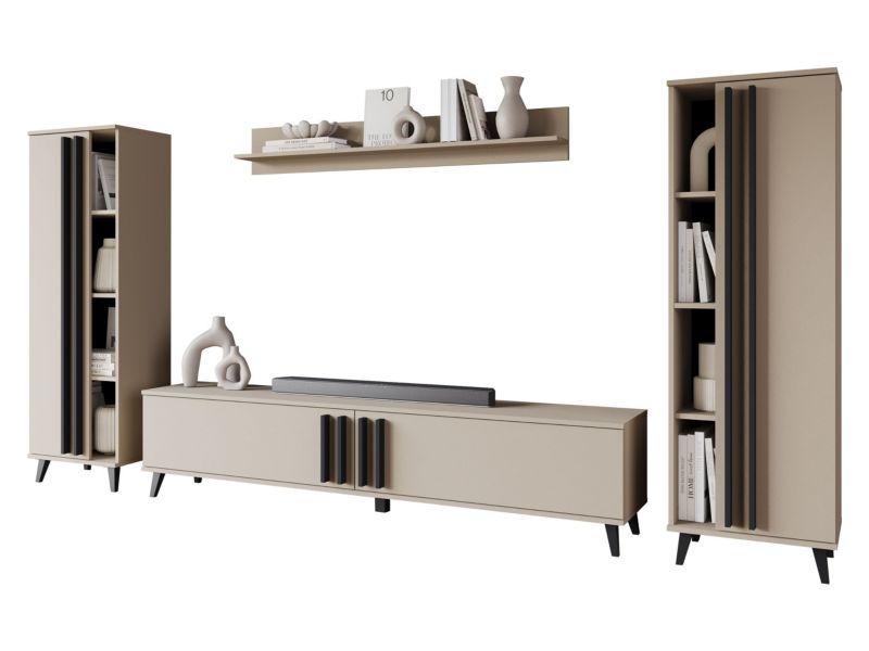 Meblościanka MIRJAN 24 Helsinki I congo + czarny grafit 1 kpl.