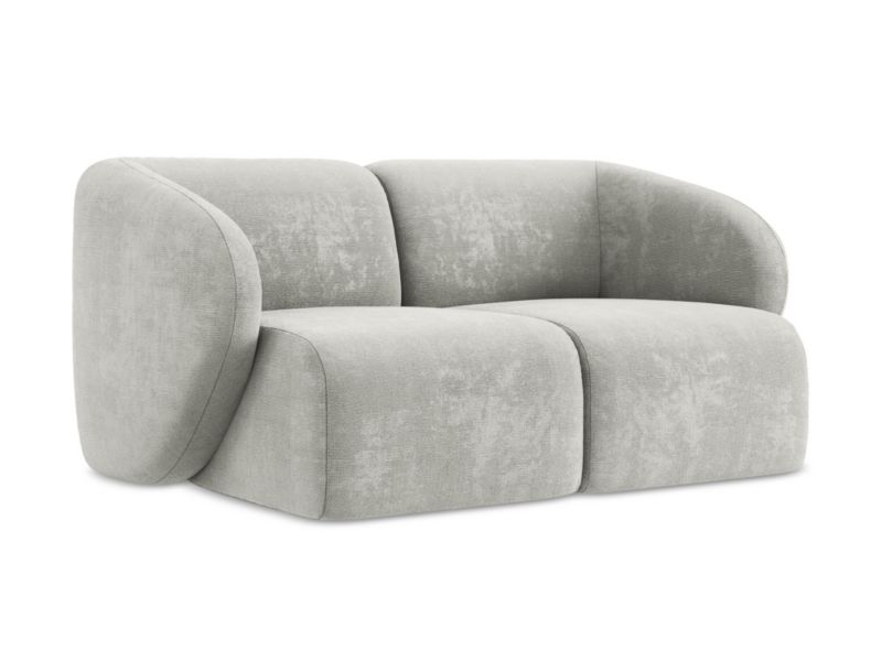 Modułowa sofa 2-osobowa LaMiaSofa CERVO z tkaniny szenilowej 174x94 cm jasny szary 1 szt.