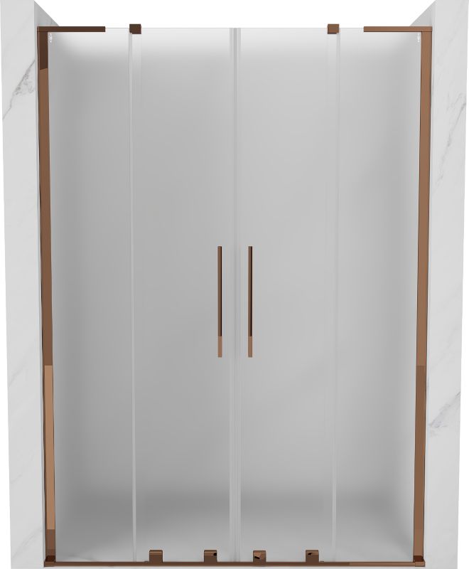 Drzwi prysznicowe rozsuwane Mexen Velar L szron/różowe złoto 150x200cm 1 szt.