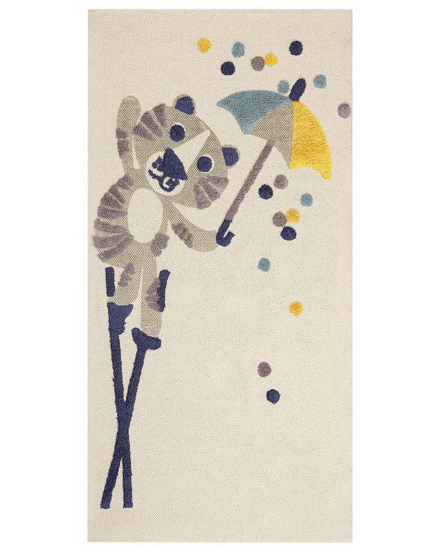 Dywan dziecięcy bawełniany w zwierzęcy wzór 80 x 150 cm beżowy Singkil 1 szt.