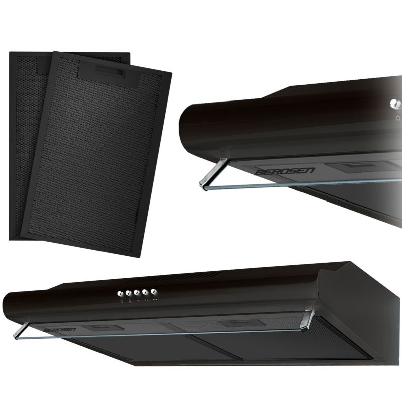 Okap podszafkowy kuchenny Berdsen 60cm czarny 1szt.