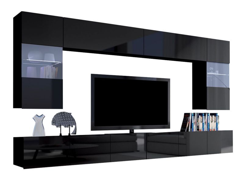 Meblościanka MIRJAN 24 Calabrini I czarny połysk 1 kpl.