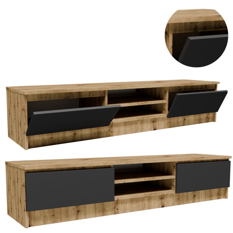 Szafka rtv Matkam stolik 2D1P160AG komoda 160cm dąb artisan-szary 1 szt.