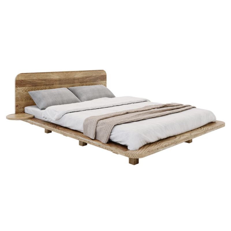 Łóżko lewitujące dębowe JAPANDIC 160x200 olej retro 1 szt. 1 szt.