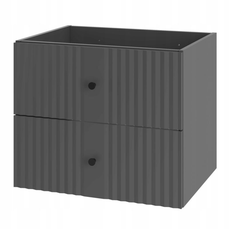 Szafka pod umywalkę Furnidea 60 cm antracyt mat frezowana czarny uchwyt Xilo 1 szt.