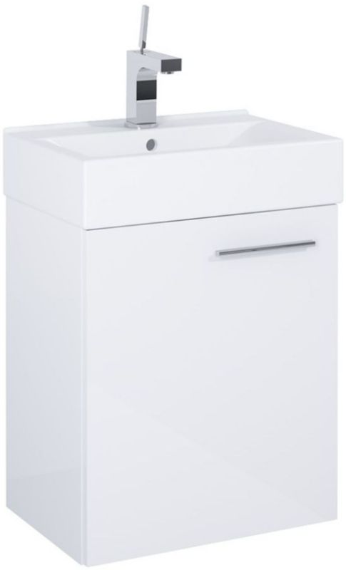 Szafka łazienkowa z umywalką Elita Tiny 44 cm, biała, z przelewem, 1 półka, ciche domykanie, 1 szt.