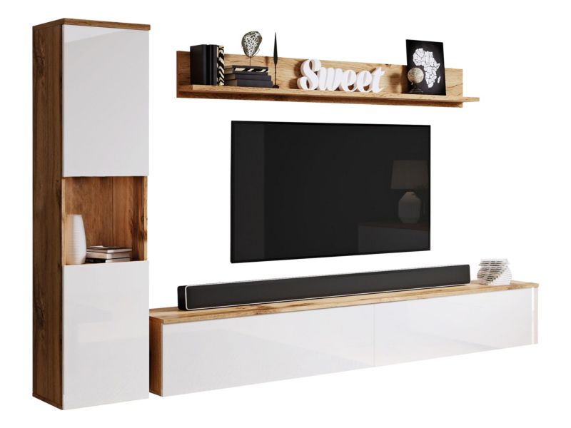 Meblościanka MIRJAN 24 Paris wotan / biały połysk 1 kpl.