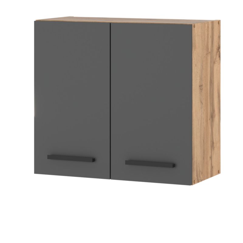 Szafka Kuchenna Hurtownia-Mebli Wisząca Blanka górna W80 80cm Dąb Wotan Szary Mat 80x30x60 cm 1szt.