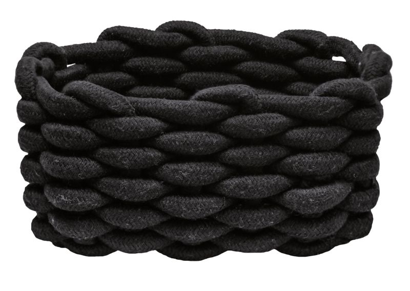 Koszyk łazienkowy Kleine Wolke Fellone czarny, pleciony, 14x10x19 cm, 1 szt.