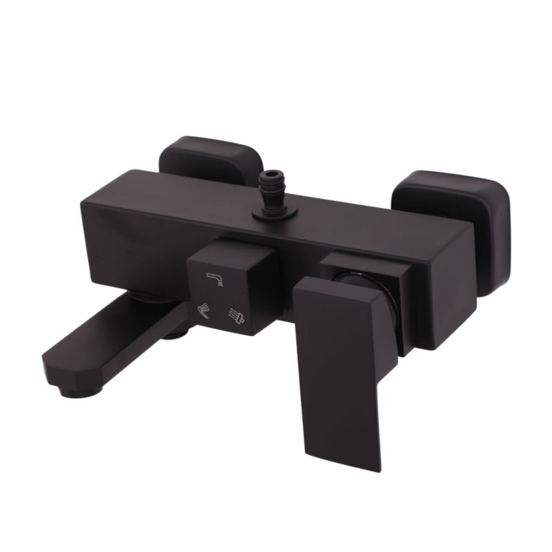 Bateria prysznicowa CB Yoka Home ścienna do kabiny 3-funkcyjna czarna z wylewką- 1 szt.