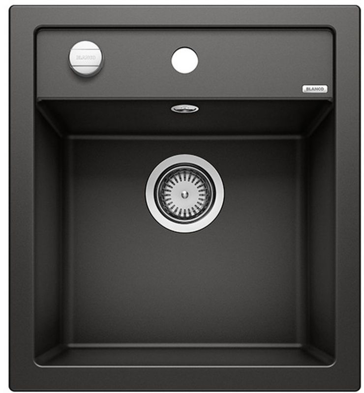 Zlewozmywak 1-komorowy Blanco Dalago 45 Silgranit Czarny 46,5x51 cm wpuszczany 1 szt.