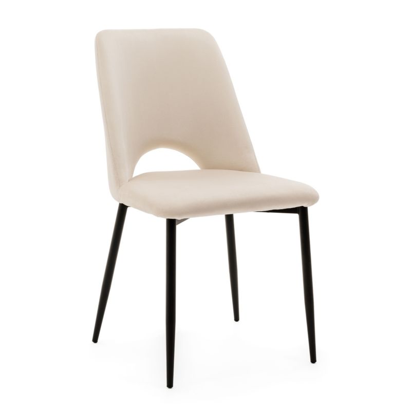 Krzesło tapicerowane New Home ORO beżowe welurowe 1 szt.