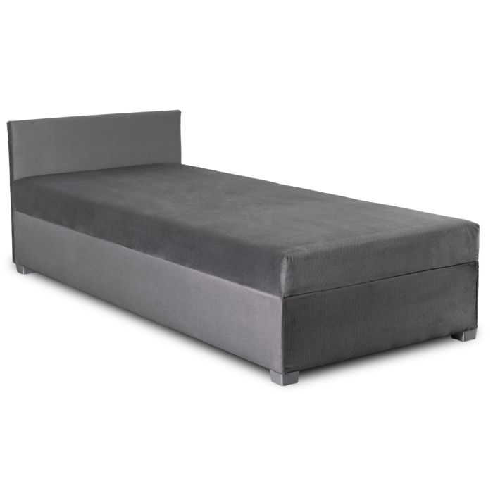 Łóżko 90x200 Młodzieżowe Tapicerowane Mebel Elite Jednoosobowe Szare KARO 1 szt