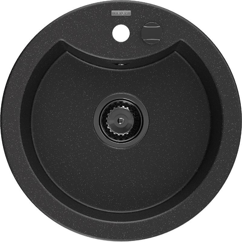 Zlewozmywak wpuszczany Mexen Diego 1-komorowy czarny/złoty metalik 488 x 480 mm - 6512481000-75-G 1 szt.