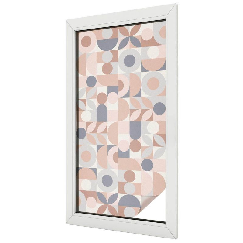 Folia Na Okno Wallfluent 50x100 cm Chroni Prywatność i Zapewnia Dyskrecję Geometryczne kształty harmonia kolorów 1 rol.