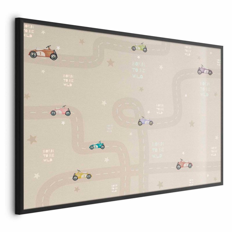 Plakat Artgeist Wyścigowe autka 42x29,7 cm z ramą czarną bez marginesu 1 szt