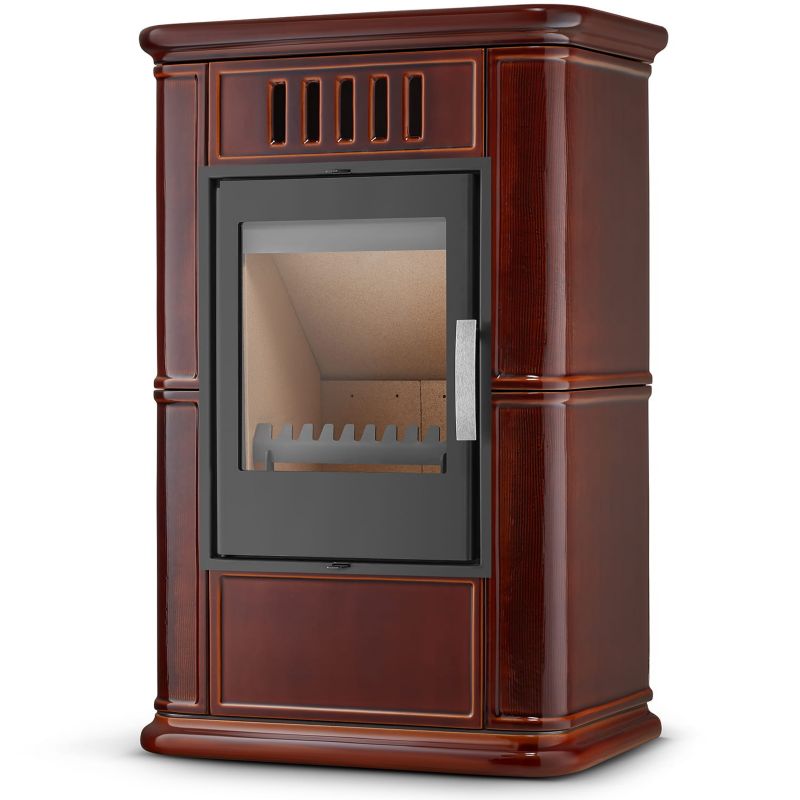 Piec kominek kaflowy piecyk koza wkład kominkowy OLBIA Brown 7,5 kW z dolotem powietrza 1 szt