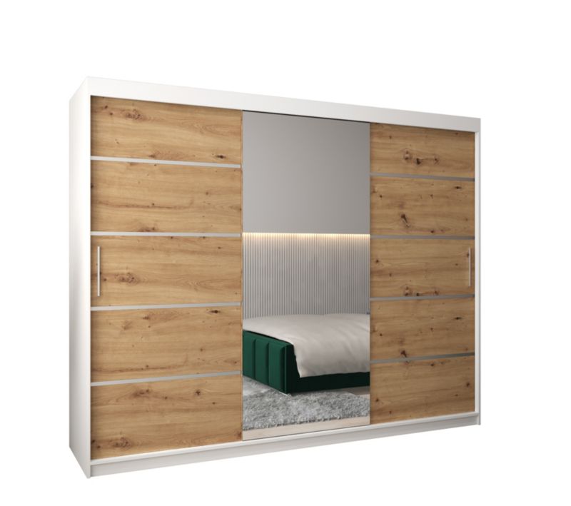 Szafa przesuwna Garderoba Abiks Verona 2 250 biały + artisan 1 szt.