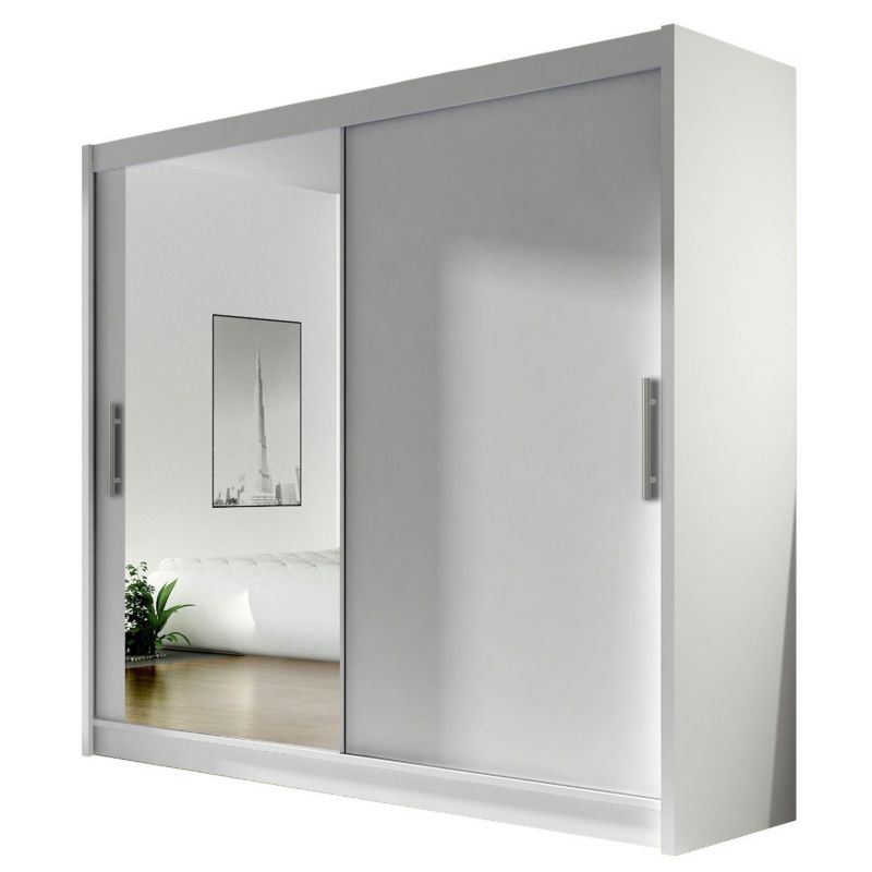 Szafa MIRJAN 24 z drzwiami przesuwnymi London VI biały/lustro 1 szt.