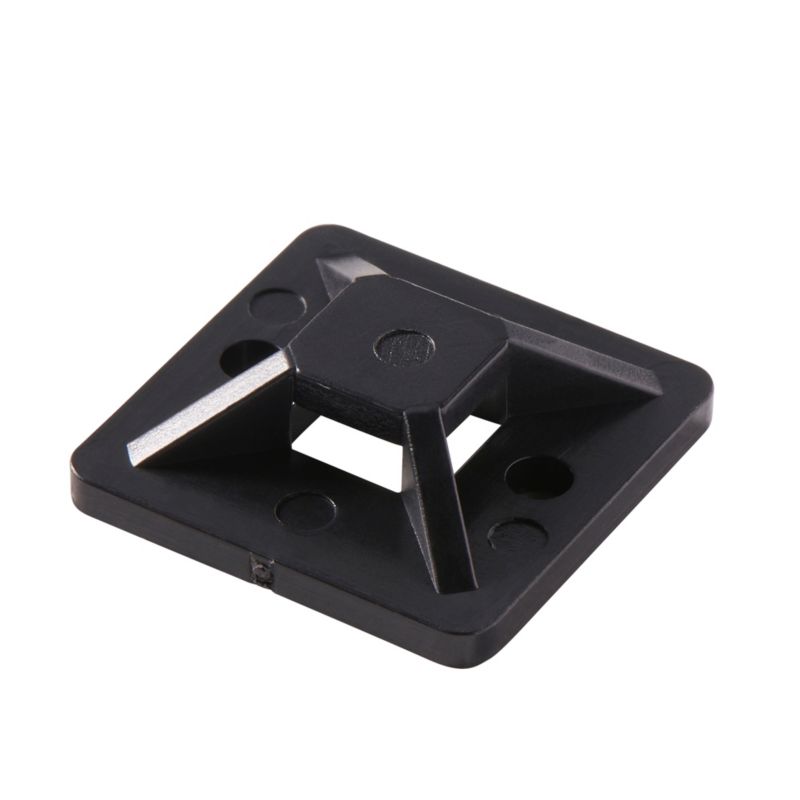 Uchwyty kablowe samoprzylepne Diall 25 x 25 mm czarne 25 szt
