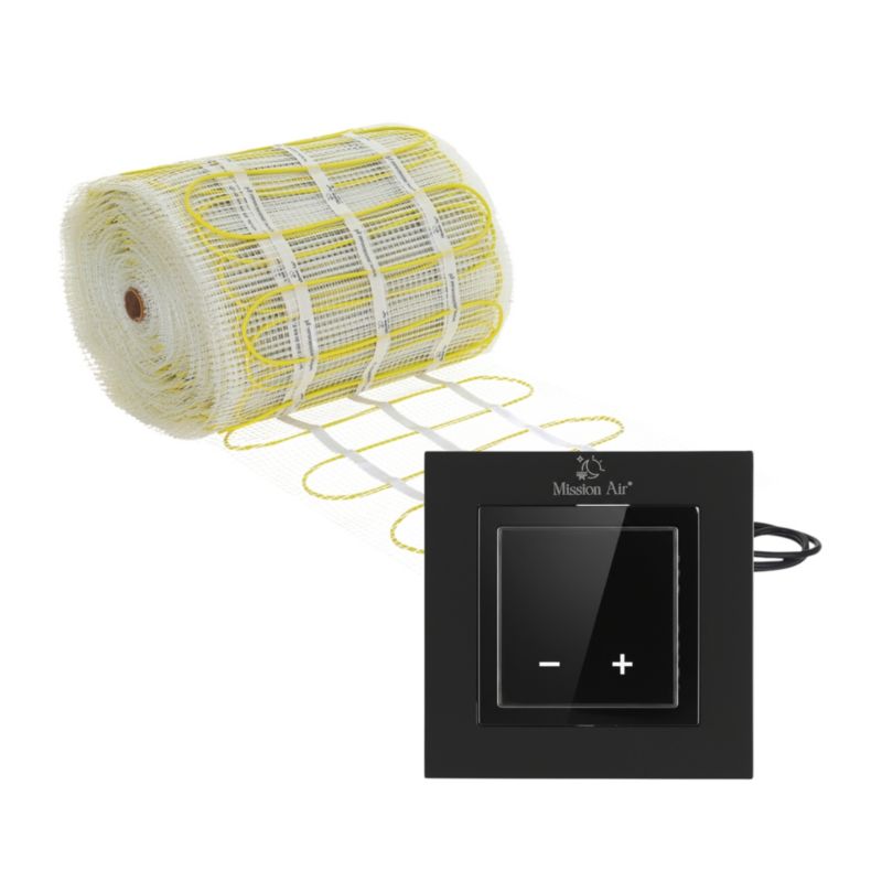 Zestaw mat grzewczych pod płytki Mission Air MA-160 12m² + Aries LCD Czarny 1szt