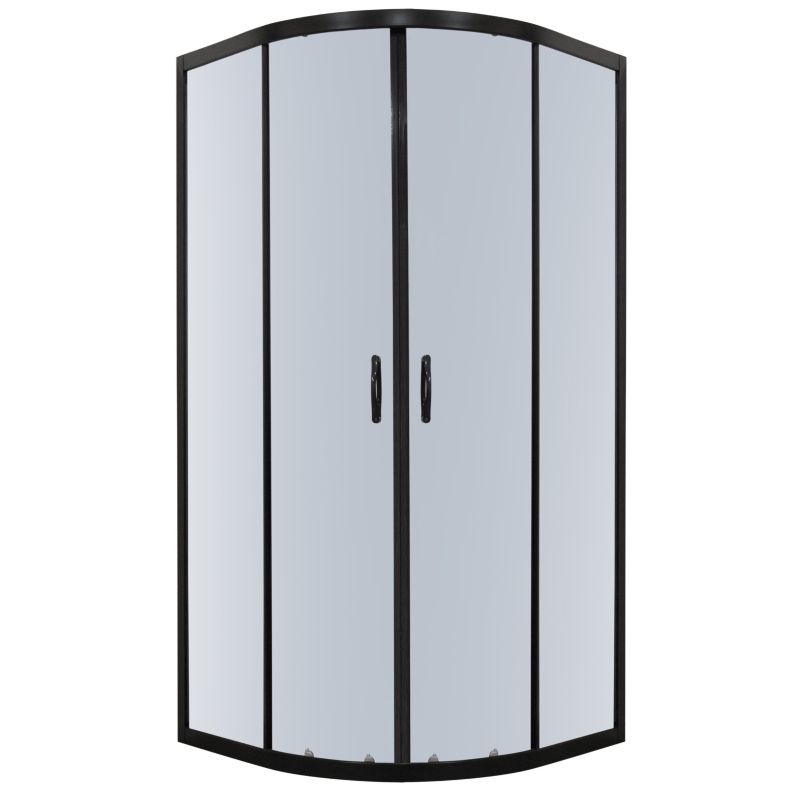Kabina prysznicowa półokrągła Kerra Tiara 80 cm grafitowe szkło czarne profile 1 szt.
