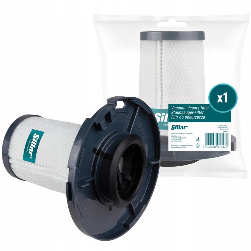 Filtr do odkurzacza, Sillar, zmywalny, do odkurzaczy pionowych, kompatybilny z Rowenta Tefal X-Force Flex, zamiennik, 1szt