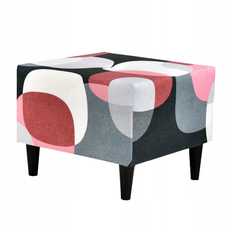 Pufa do salonu podnóżek Family Meble Ari Print koła 1szt