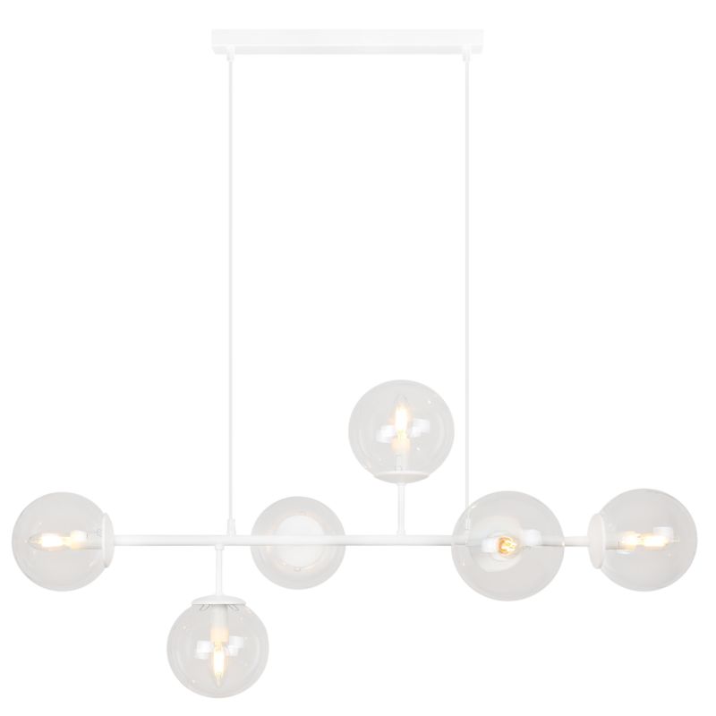 Lampa sufitowa wisząca Light Home LH Siena 6x E14 40W biały klosz transparentny 1szt.